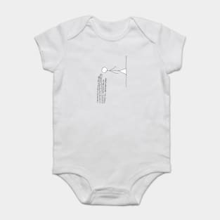 "technically we could all be sideways, depending on where you measured from" sadbook collections perspective comic Baby Bodysuit